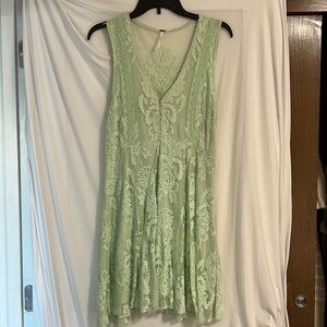 Mint green boho dress